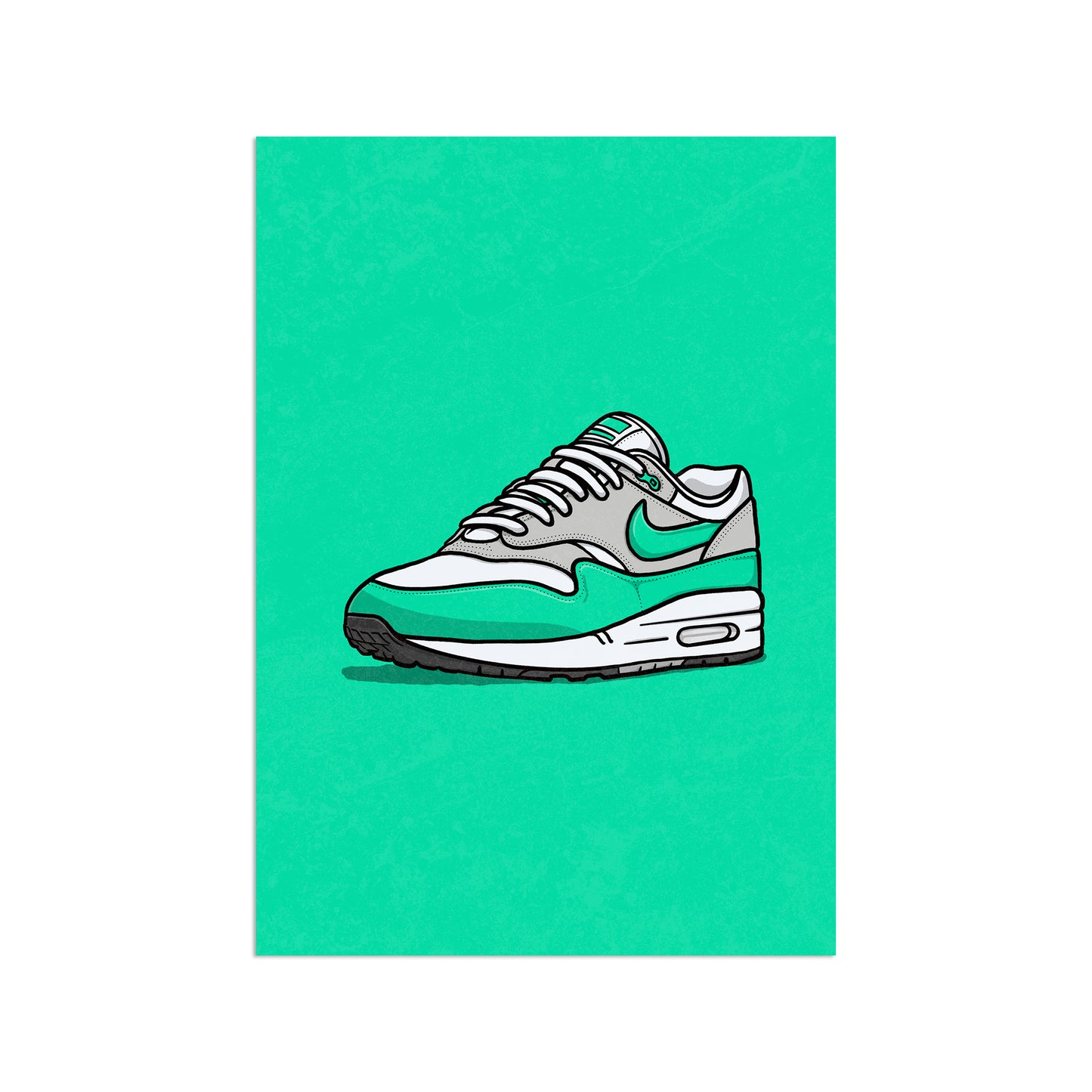 AM1 Clear Jade on Teal Print