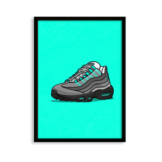 AM95 Hyper Turquoise on Turquoise Print