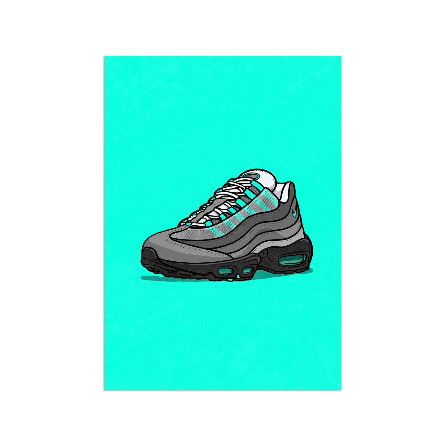 AM95 Hyper Turquoise on Turquoise Print