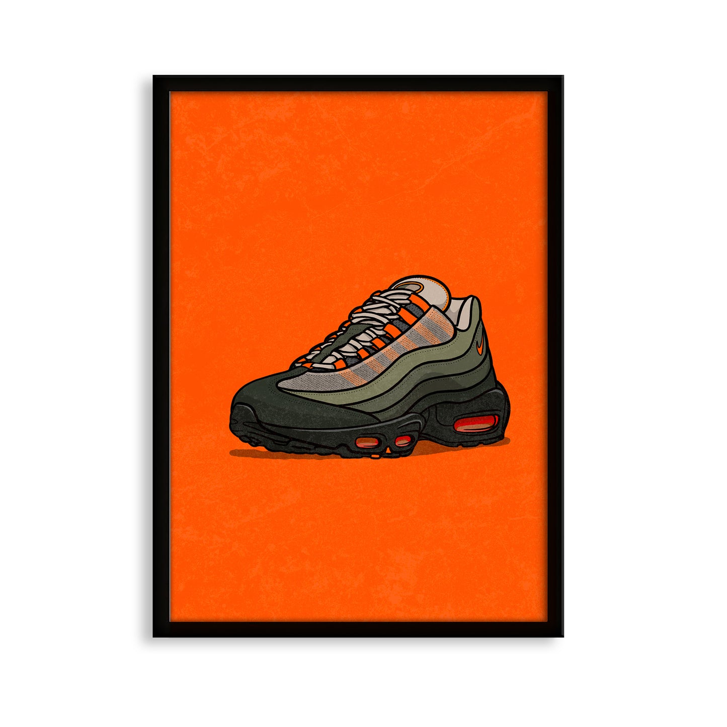 AM95 Neutral Olive on Orange Print