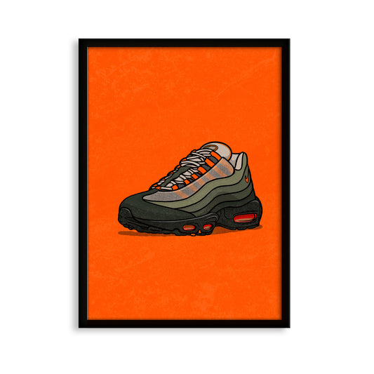 AM95 Neutral Olive on Orange Print
