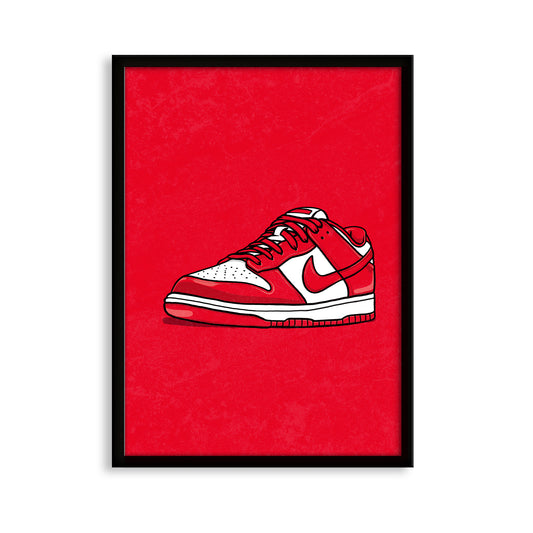 Dunk Low University Red on Red Print