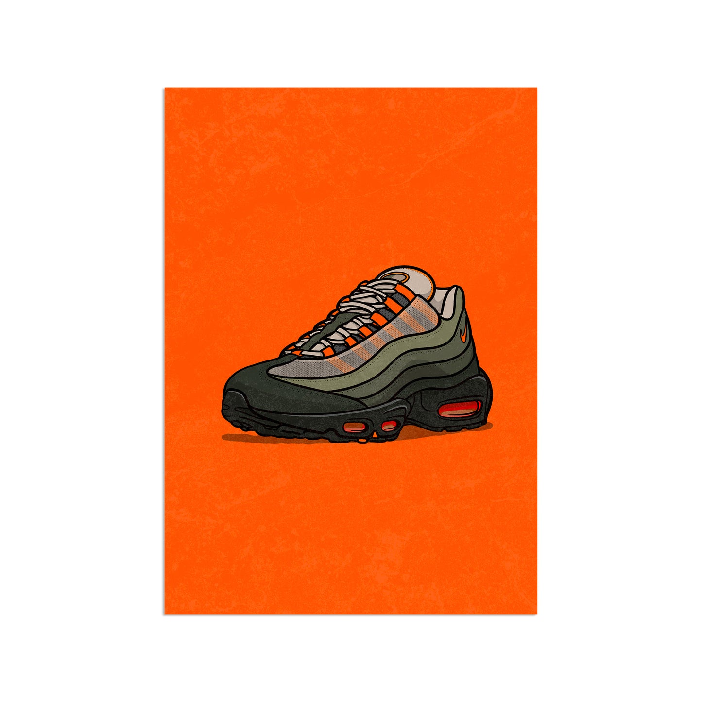 AM95 Neutral Olive on Orange Print